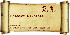Remmert Nikolett névjegykártya